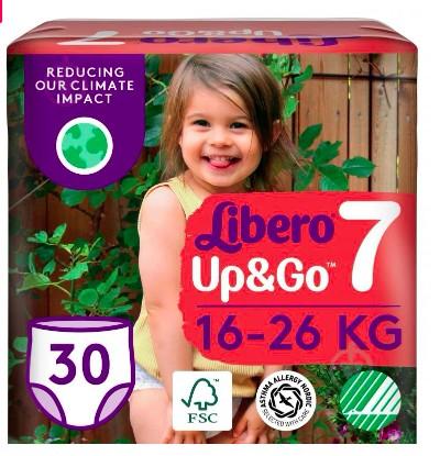 Libero Up&Go дитячі підгузники-трусики 7 (16-26кг) 30шт